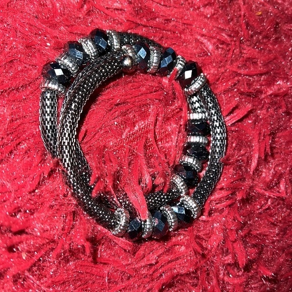 Vintage  twisted layered metal crystal bracelet - Picture 5 of 5